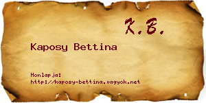 Kaposy Bettina névjegykártya